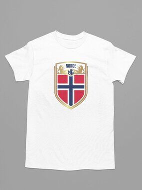 NEW Norway National Soccer Team Big Logo T-Shirt WHITE